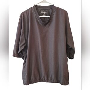 FOOTJOY WINDSHIRT SHORT SLEEVE  PULLOVER WITH SIDE POCKETS. BLACK.